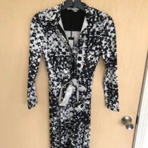 Office Dress With Self Tie Belt